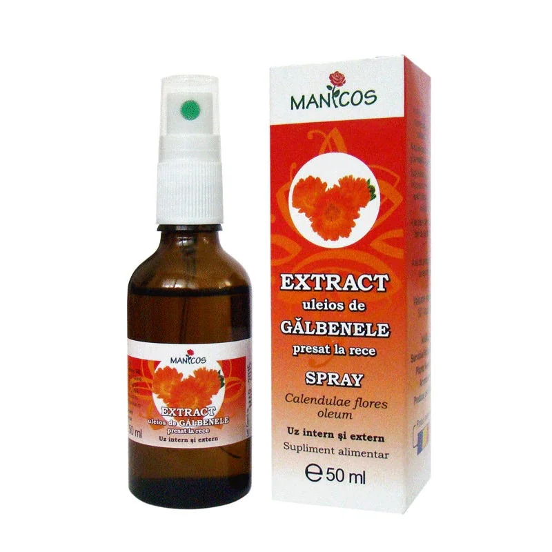 Extract uleios de galbenele presat la rece spray, 50ml, Manicos