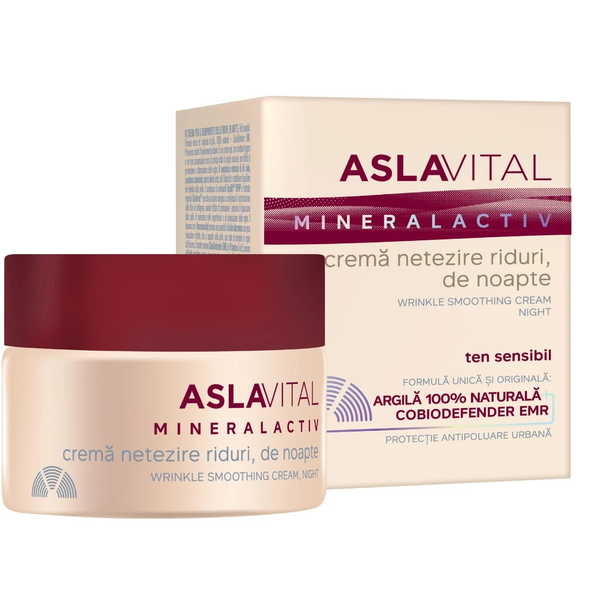 Crema de noapte pentru netezirea ridurilor Mineralactiv, 50ml, AslaVital