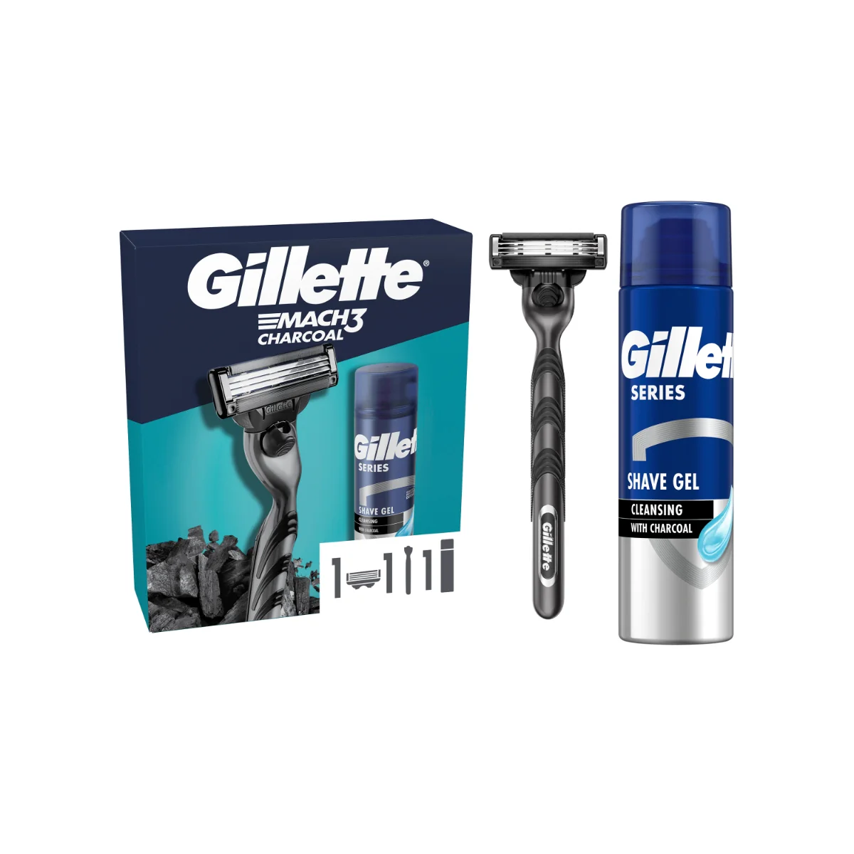 Set Mach 3 Charcoal, Gillette