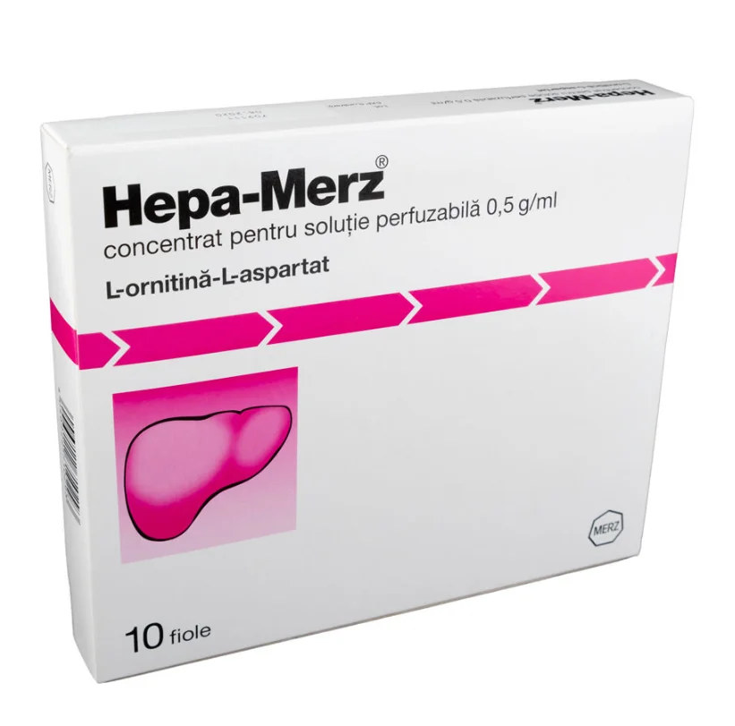 Hepa-Merz concentrat solutie perfuzabila 0,5g/ml/10ml, 10 fiole, Merz