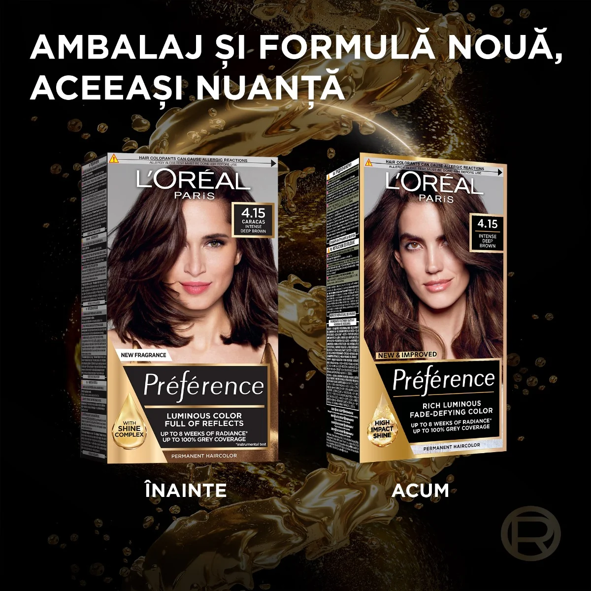 Vopsea de par permanenta cu amoniac Preference 4.15 Caracas, 174ml, L'Oreal Paris 