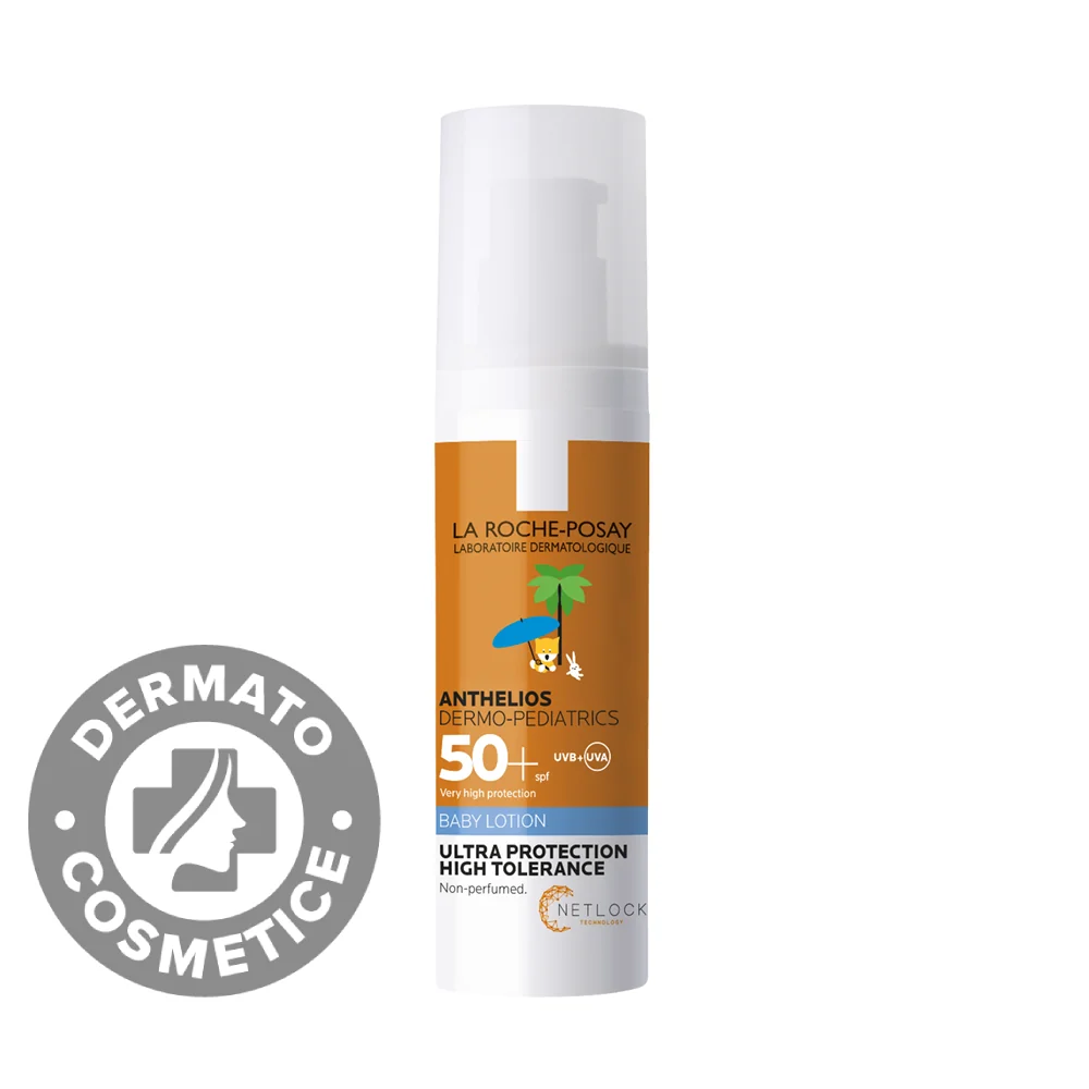 Lapte cu protectie solara pentru bebelusi SPF 50+ fata si corp Dermo-Pediatrics Eco Tube Anthelios, 50ml, La Roche-Posay 