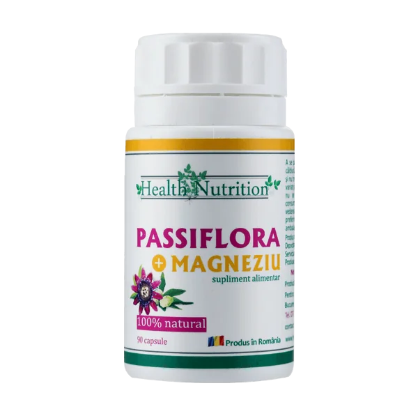 Passiflora cu Magneziu 100% naturala, 90 capsule, Health Nutrition