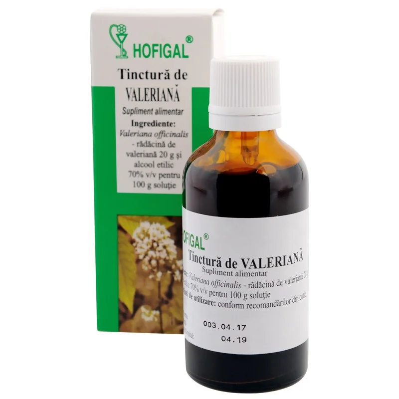 Tinctura de valeriana, 50ml, Hofigal