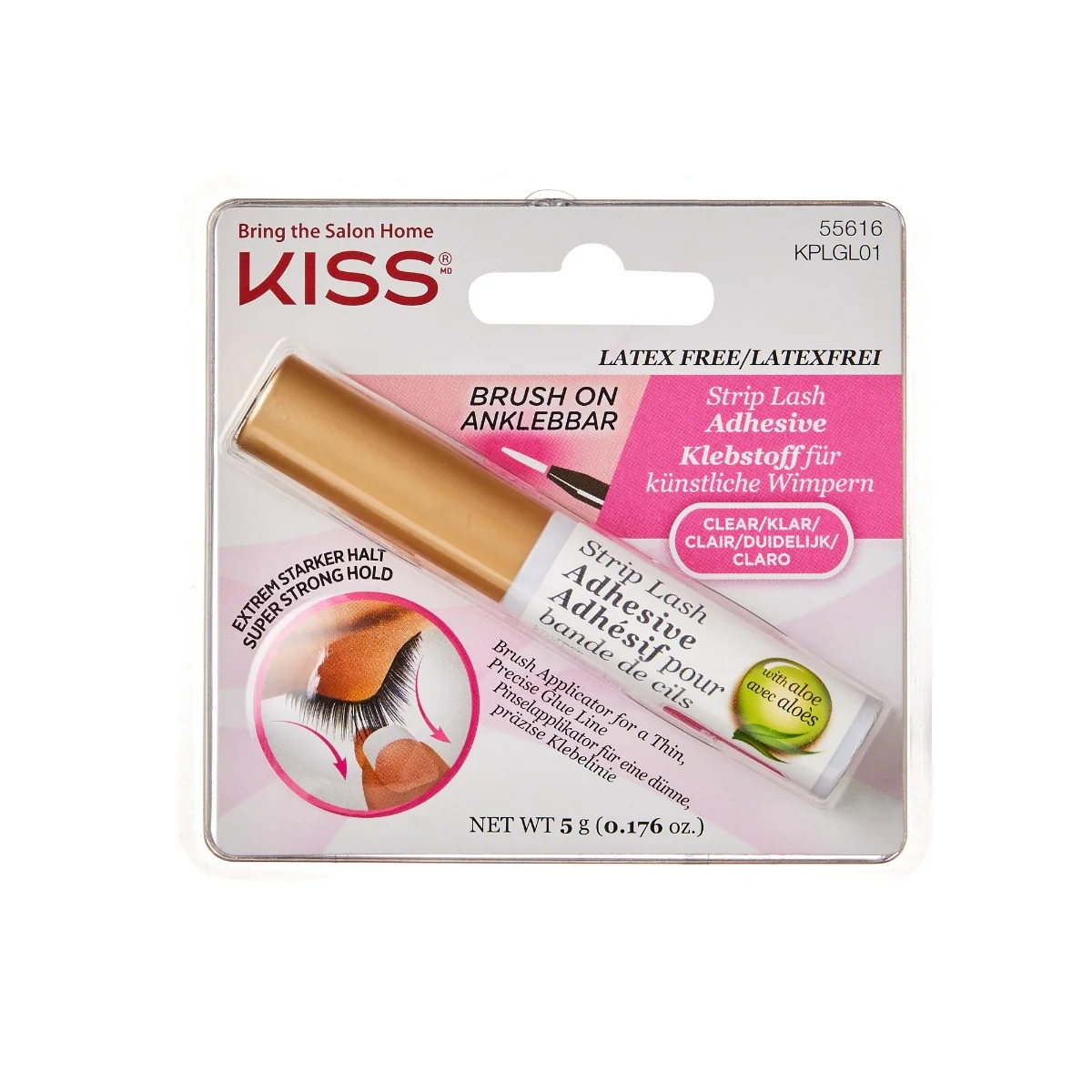 Adeziv pentru gene false 24h Strip Eyelash, 5g, Kiss 