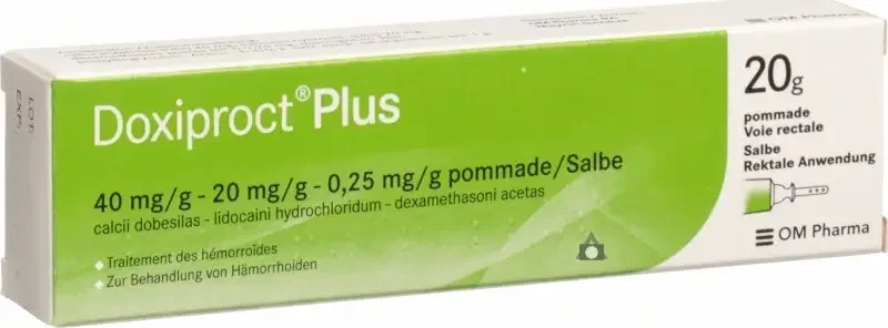 Unguent Doxiproct Plus 40mg/20mg/0.25mg/g, 20g