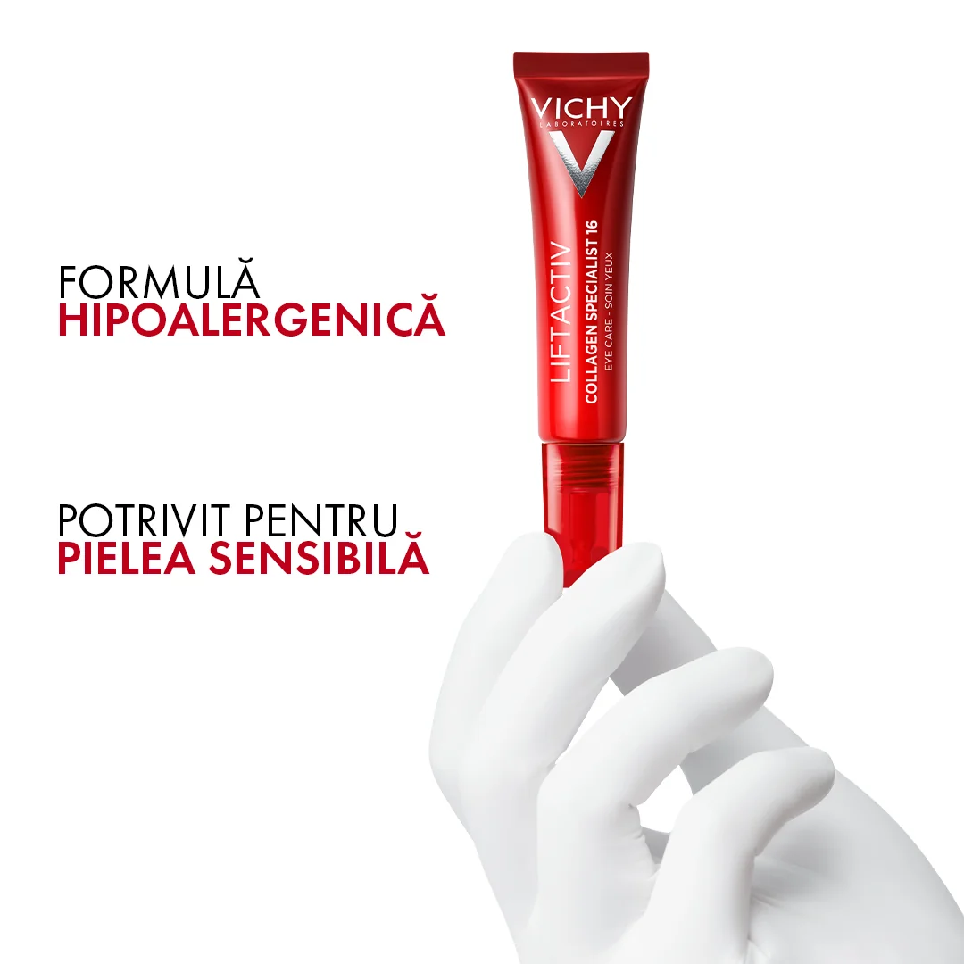 Crema antirid pentru stimularea productiei de colagen din jurul ochilor Liftactiv Collagen Specialist 16, 15ml, Vichy 