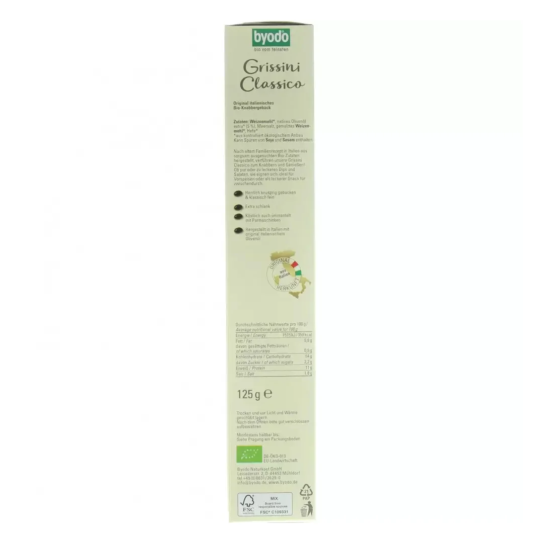 Grisine clasice Eco, 125g, Byodo 