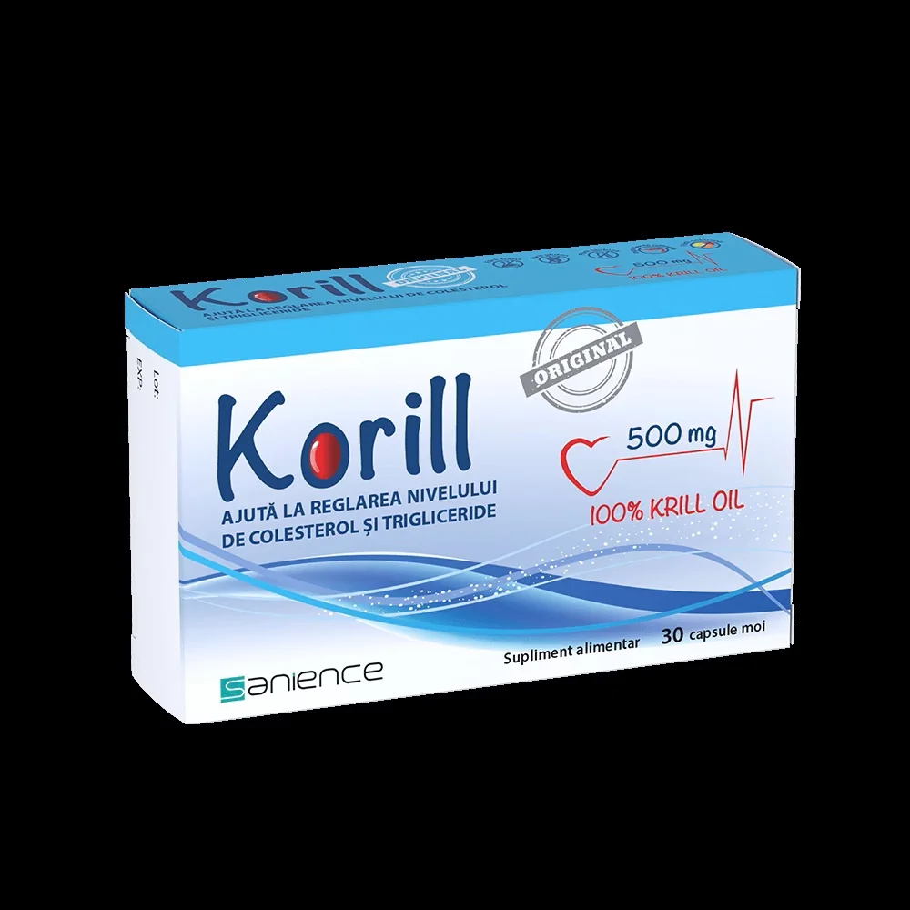 Korill ulei de krill 500 mg, 30 capsule, Sanience