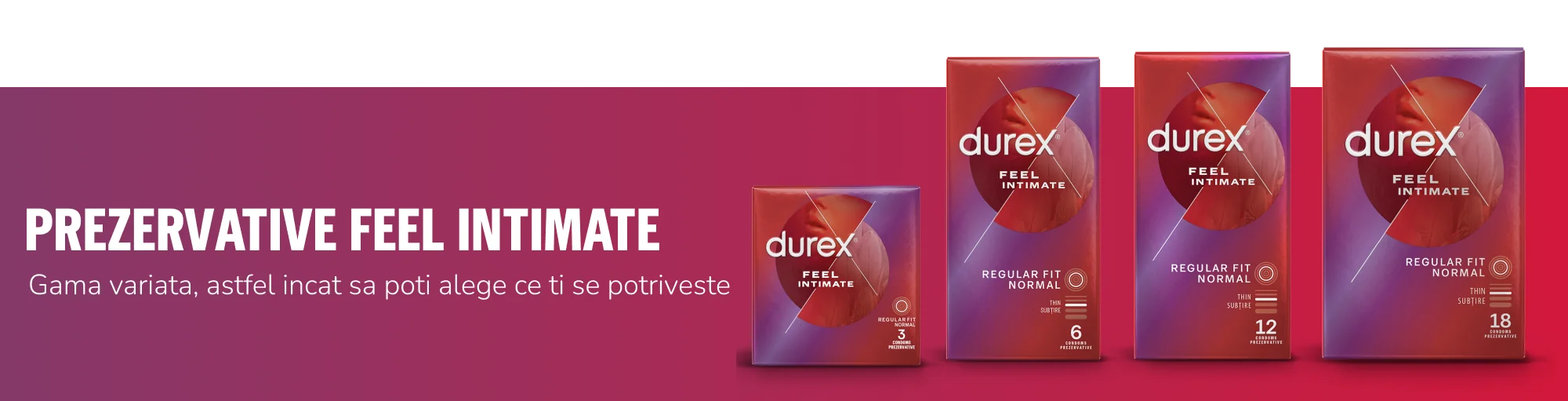 Prezentare cantitati Durex Feel Intimate