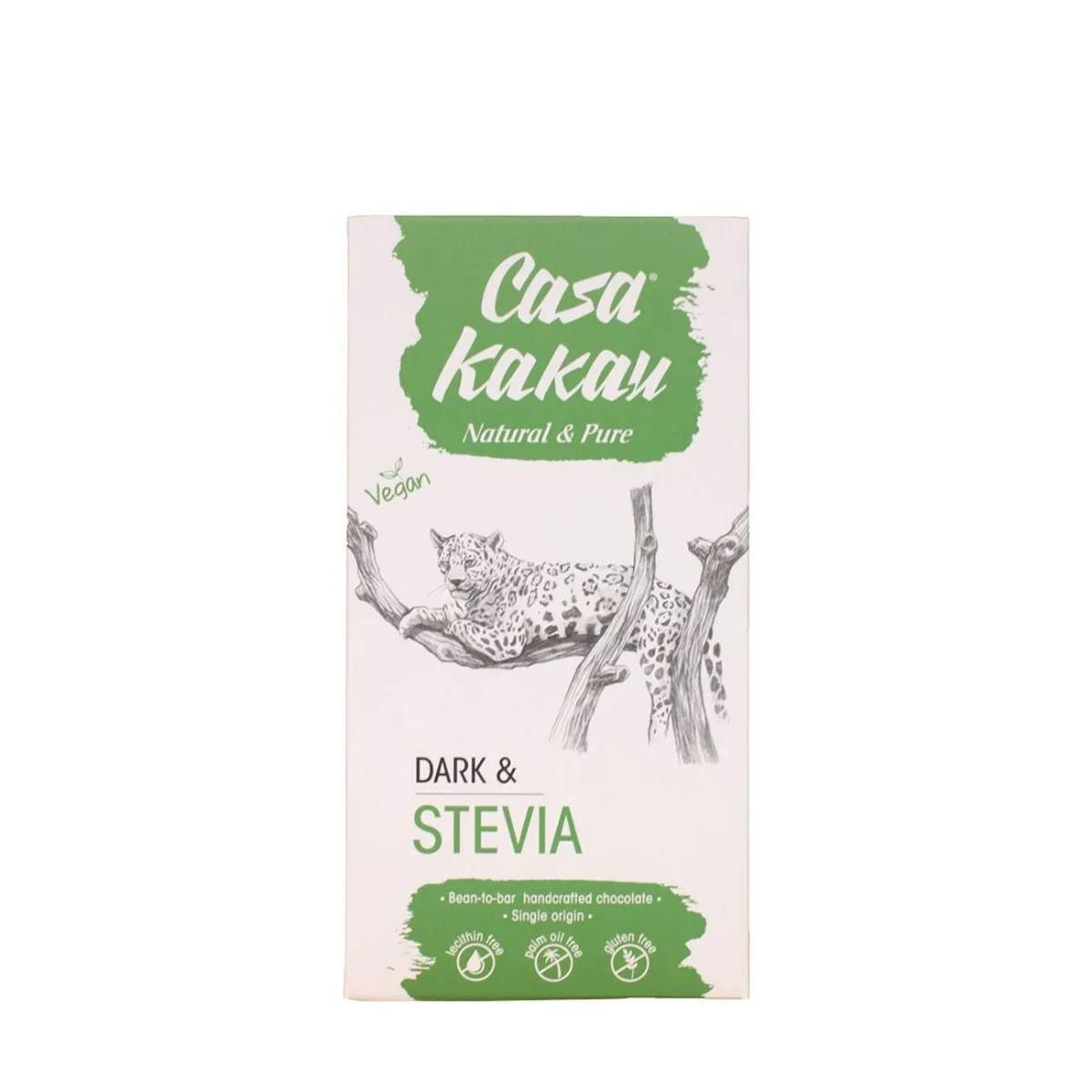 Ciocolata artizanala neagra fara zahar cu stevie 92%, 70g, Casa Kakau