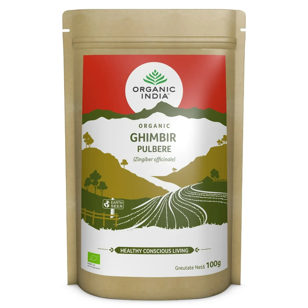 Ghimbir pulbere fara gluten, 100g, Organic India