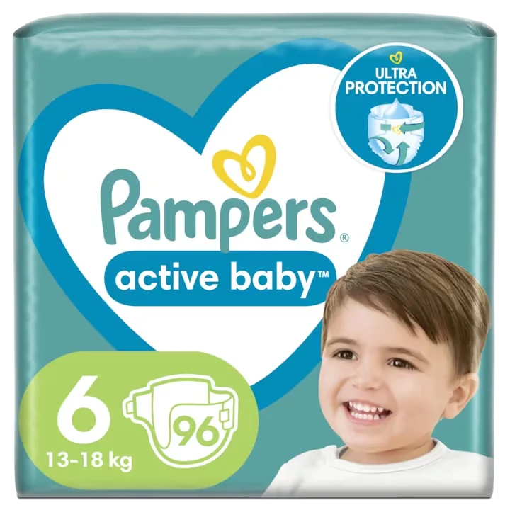 Scutece Active Baby Mega Box Marimea 6 pentru 13 -18 kg, 96 bucati, Pampers