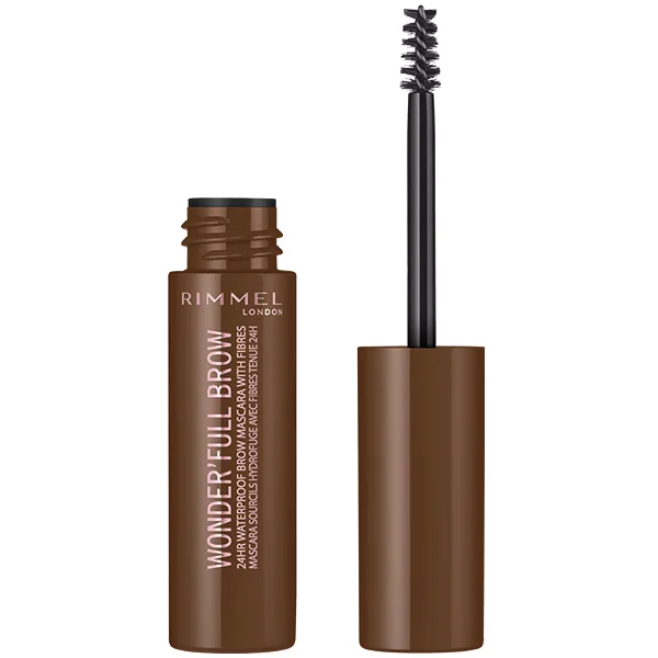 Mascara pentru sprancene Wonder'Full Brow 24H Waterproof 002 Medium, 4.5ml, Rimmel London