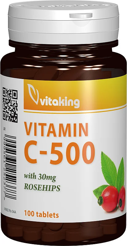 Vitamina C 500mg cu macese, 100 comprimate, Vitaking