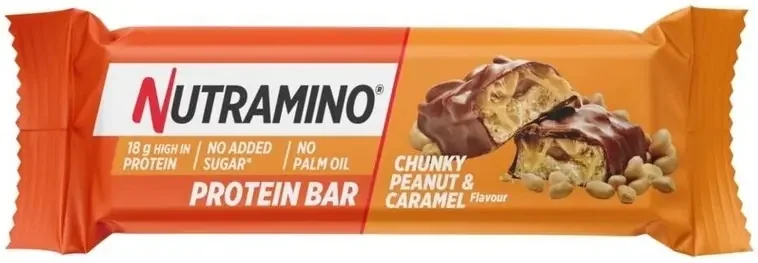 Baton proteic Chunky Peanut Caramel, 55g, Nutramino