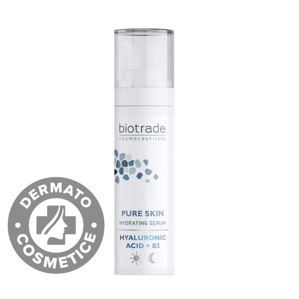 Ser hidratant cu acid hialuronic Pure Skin + B3, 30ml, Biotrade 