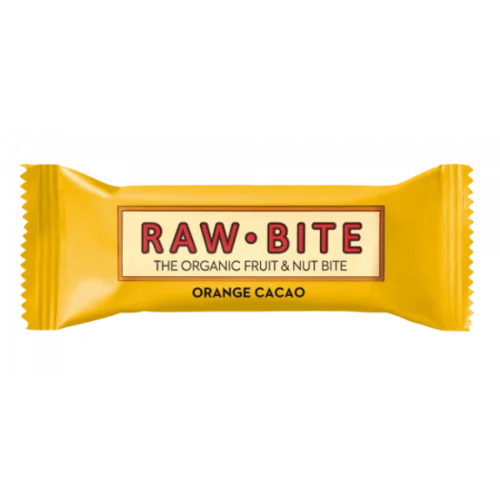 Baton vegan cu cacao si portocale Orange Cacao, 50g, Raw Bite