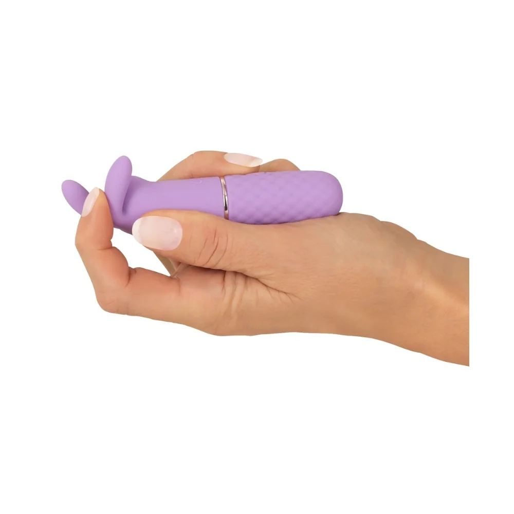 Mini vibrator iepuras cu 10 moduri de vibratie mov, 1 bucata, Cuties 