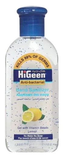 Gel antibacterian pentru maini Lemon, 110ml, HiGeen