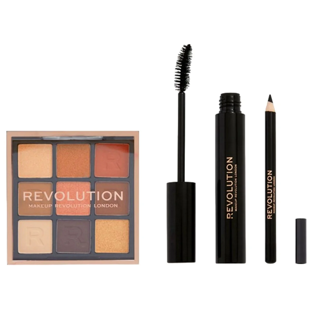 Set Into the Bronze Paleta de farduri + Creion de ochi + Rimel, Makeup Revolution 