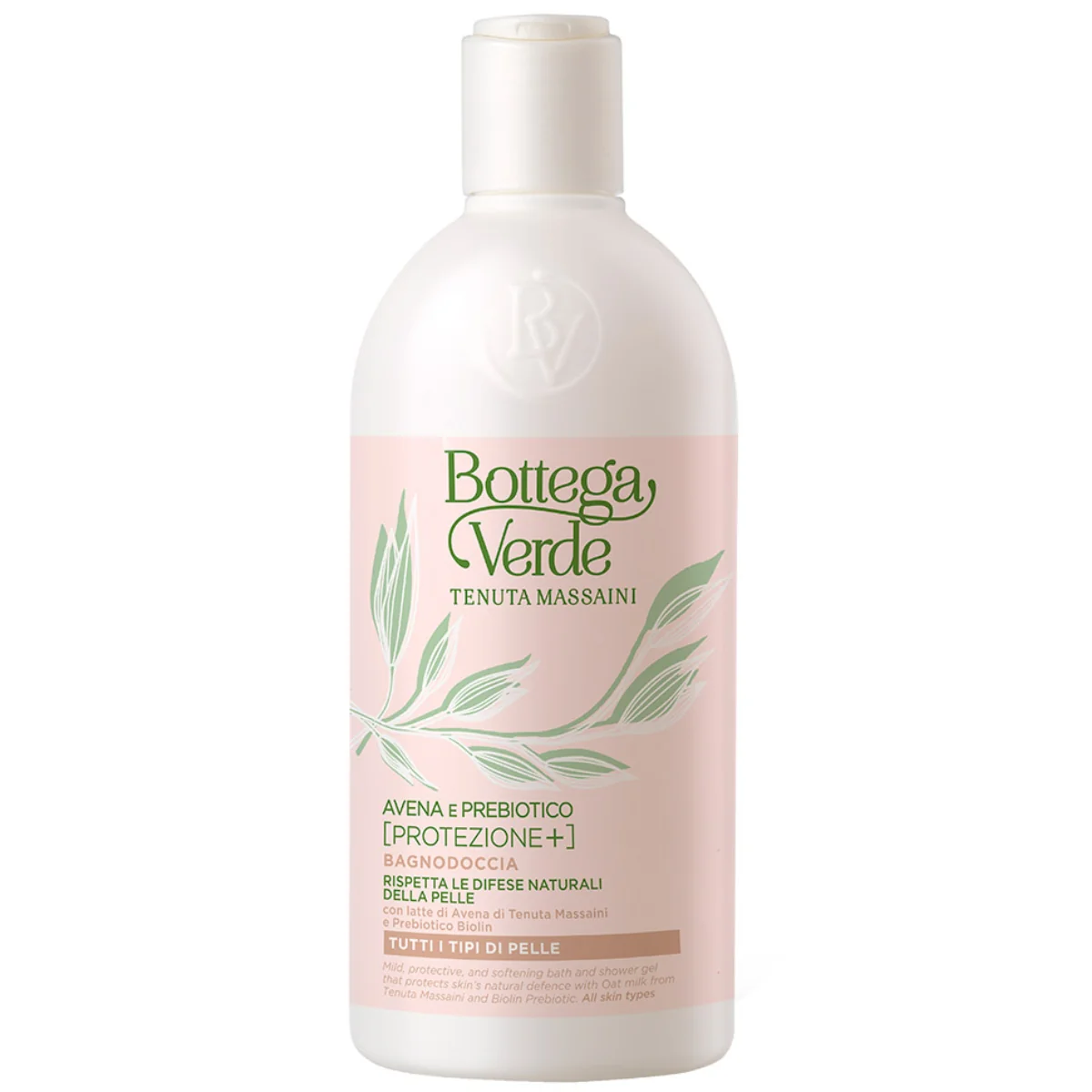 Gel de dus delicat cu lapte de ovaz Biolin Prebiotic Avena e Prebiotica, 400ml, Bottega Verde