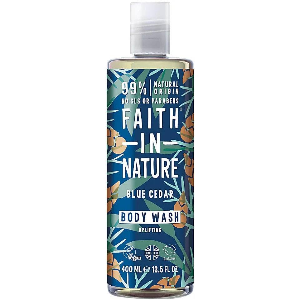 Gel de dus natural energizant cu cedru albastru, 400ml, Faith in Nature