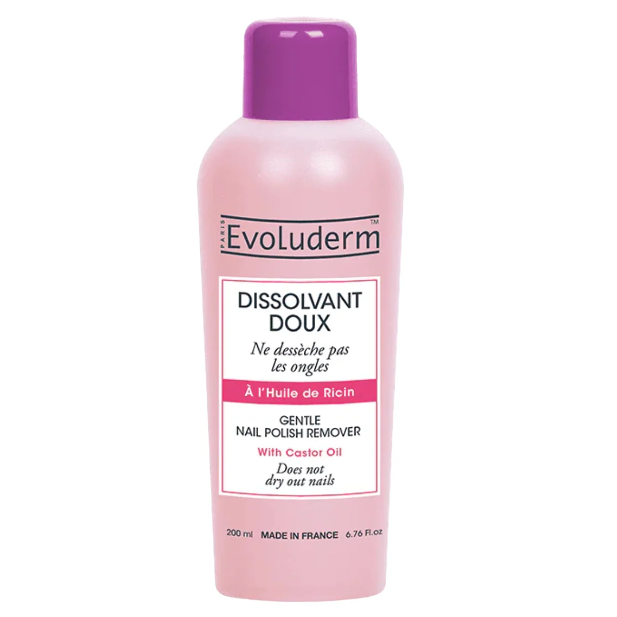 Dizolvant pentru unghii cu ulei de ricin, 200ml, Evoluderm