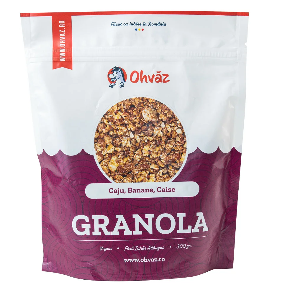 Granola cu caju banane caise, 300g, Ohvaz 