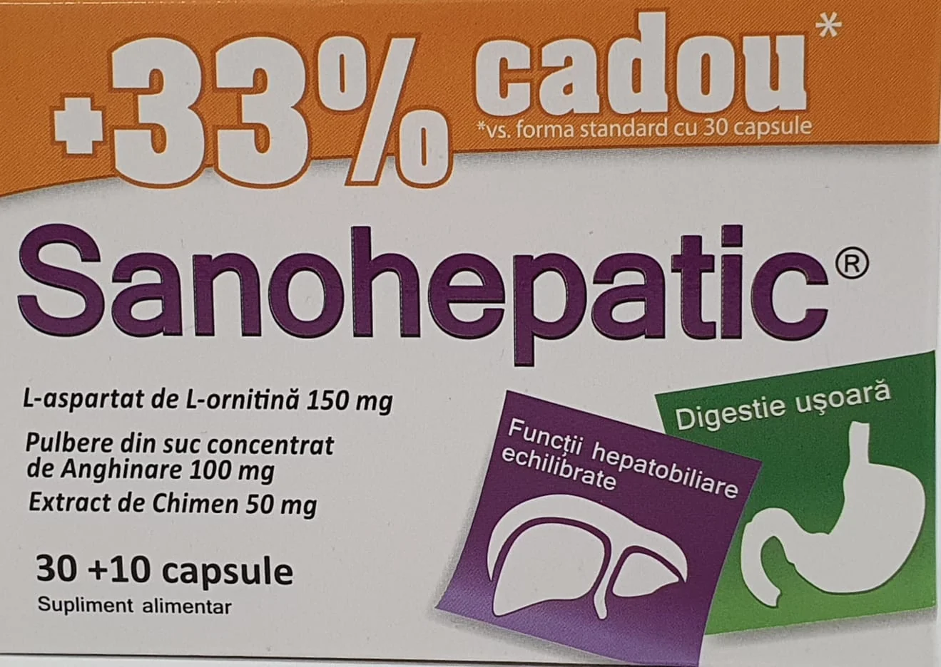 Sanohepatic, 30 capsule + 33%, Zdrovit