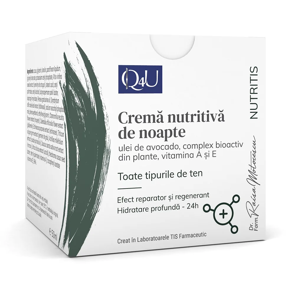 Crema nutritiva de noapte Q4U, 50ml, Tis Farmaceutic