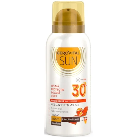 Spuma protectie solara copii SPF30 Sun, 100ml, Gerovital