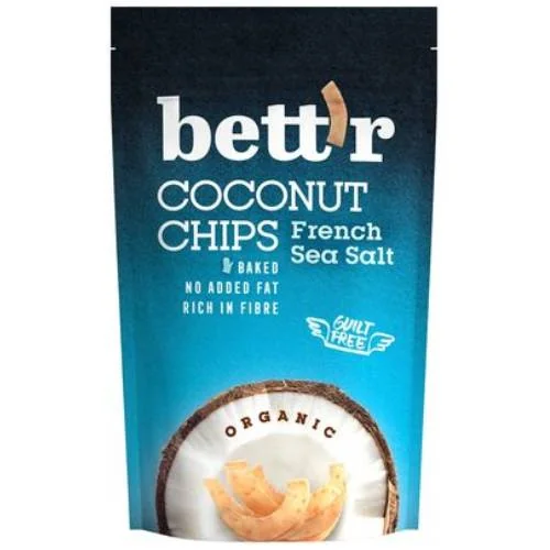 Chips de cocos cu sare de mare fara gluten Bio, 70g, Bettr