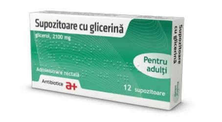 Supozitoare cu glicerina adulti, 12 supozitoare, Antibiotice