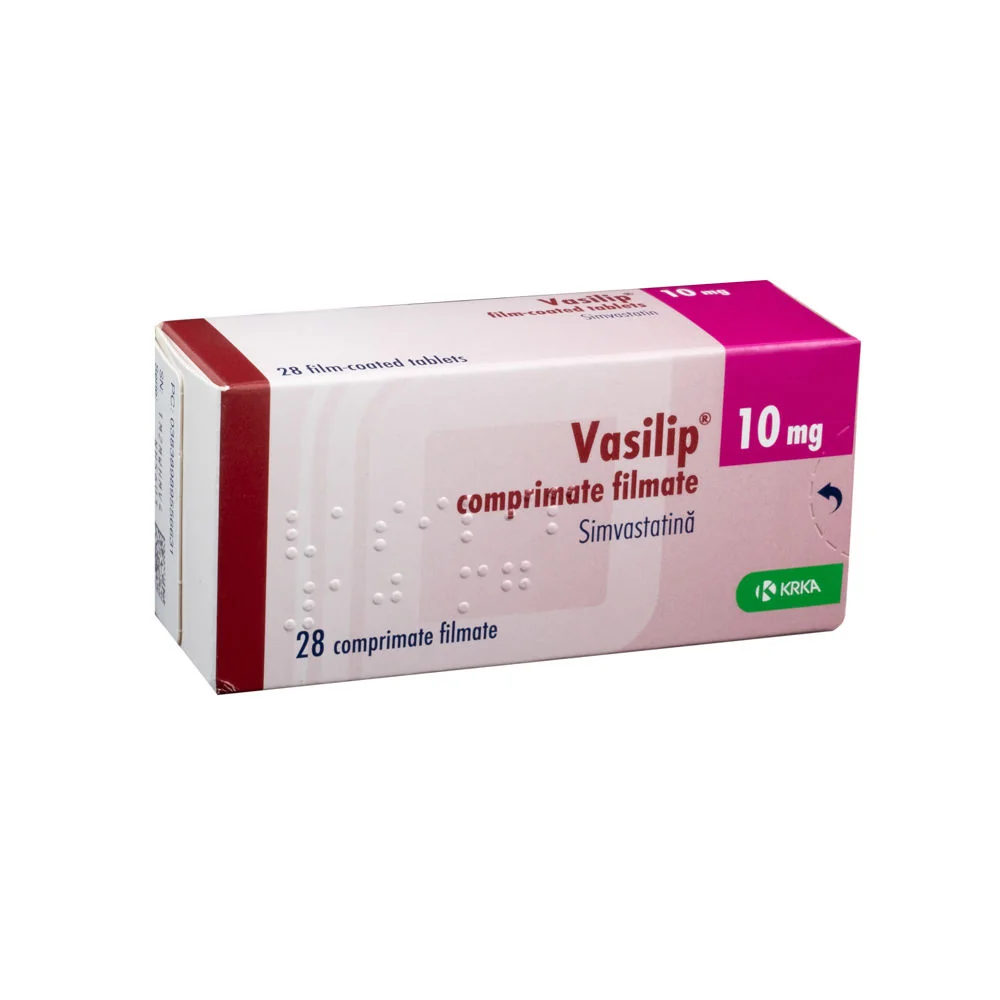 Vasilip 10mg, 28 comprimate filmate, KRKA