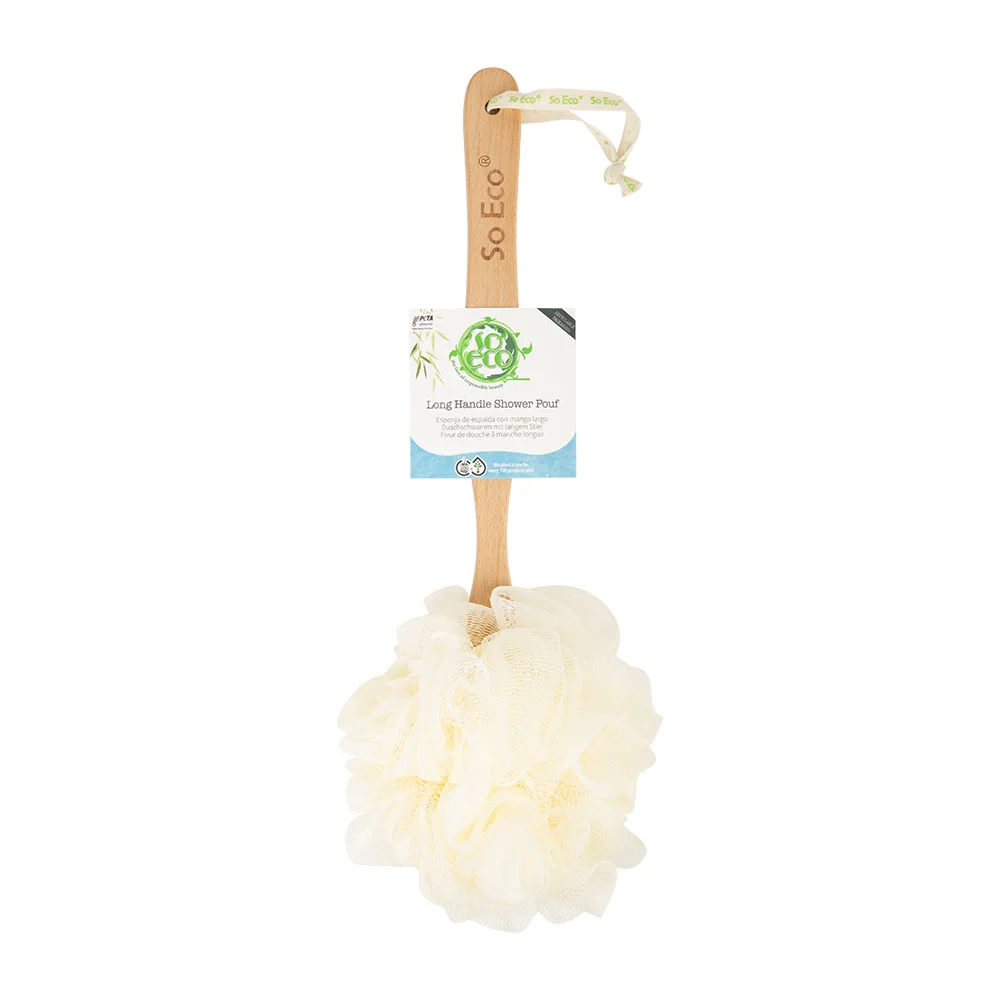 Burete ecologic tip loofah pentru dus cu maner lung, 1 bucata, So Eco 