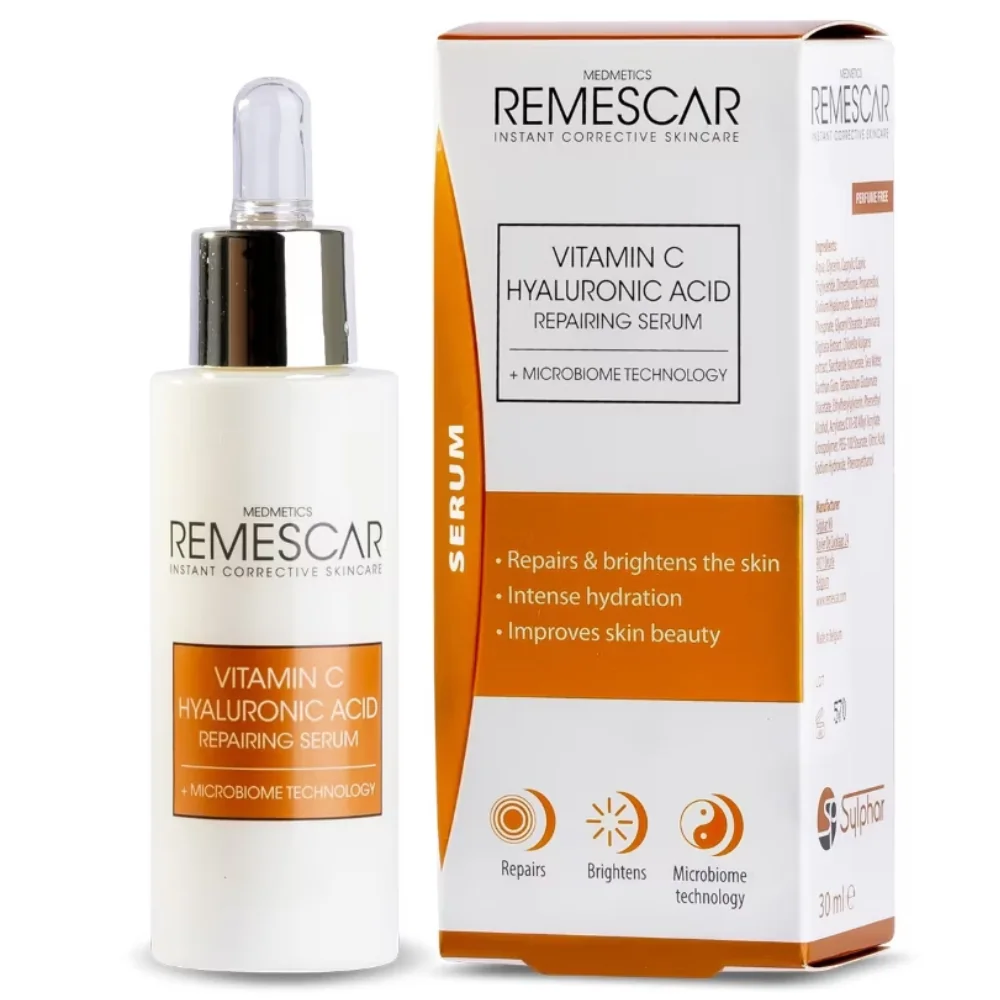 Ser reparator cu Vitamina C si Acid Hialuronic, 30ml, Remescar