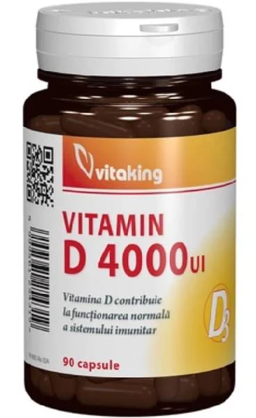 Vitamina D3 Forte 4000UI, 90 capsule, Vitaking