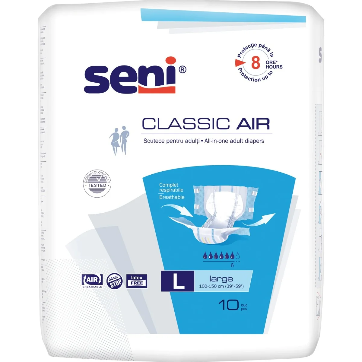 Scutece pentru adulti Classic Air Large, 10 bucati, Seni