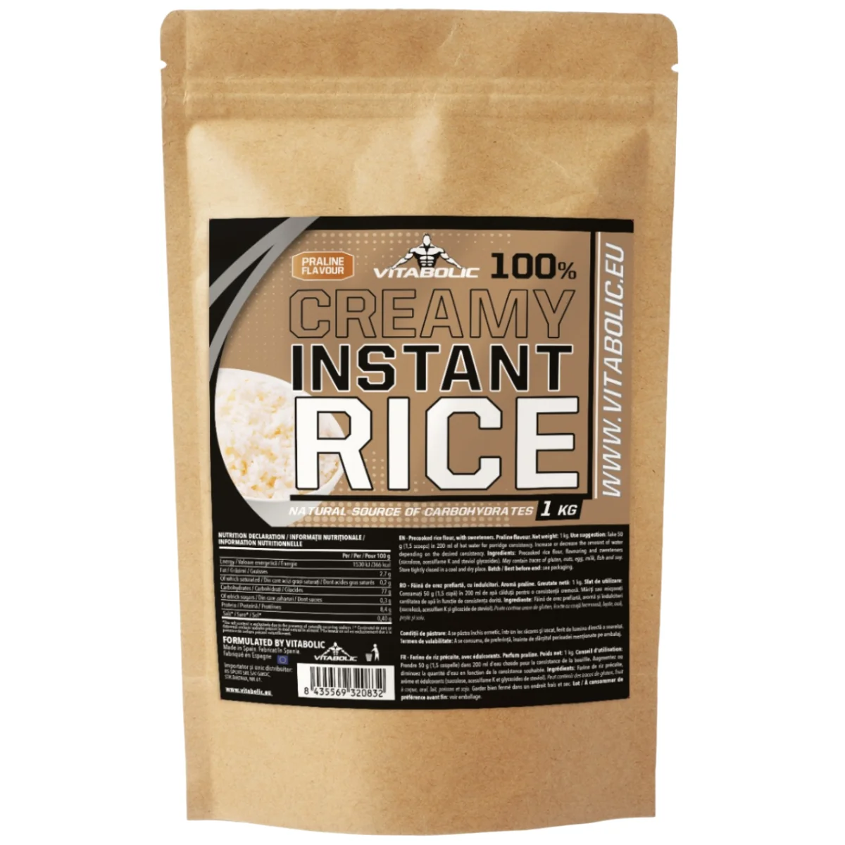 Creamy Instant Rice Praline, 1kg, Vitabolic 