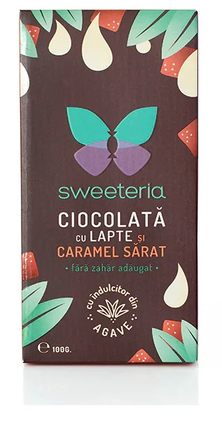 Ciocolata cu lapte si caramel sarat, 100g, Sweeteria