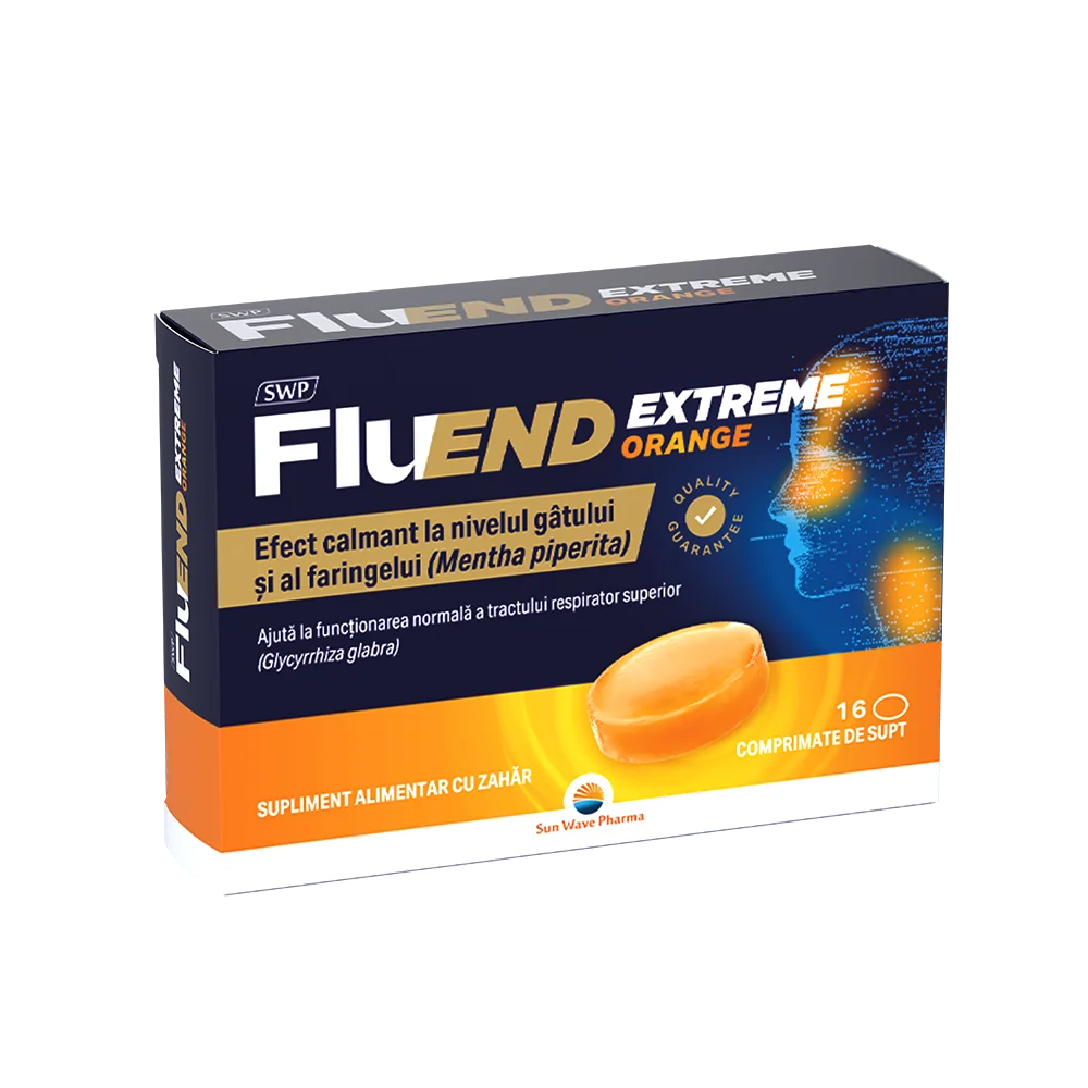 Fluend Extreme cu aroma de portocala, 16 comprimate, Sun Wave Pharma