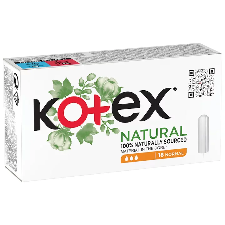 Tampoane interne Natural Normal, 16 bucati, Kotex