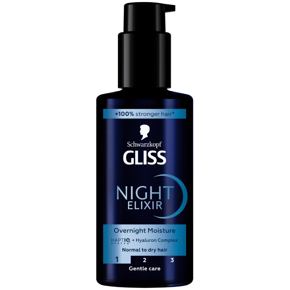 Ser tratament pentru par normal spre uscat Night Elixir, 100ml, Gliss