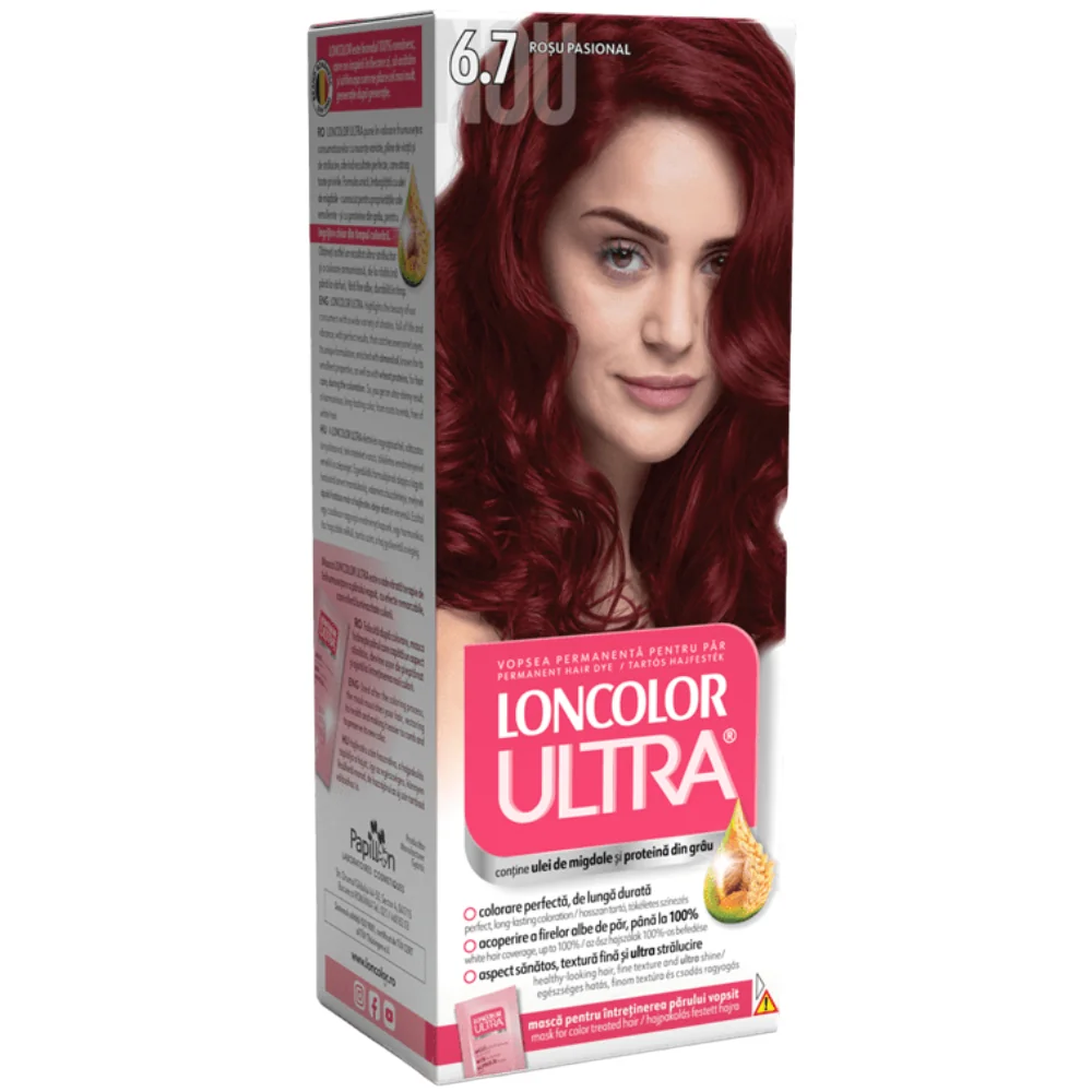 Vopsea de par permanenta Ultra Nr. 6.7, 110ml, Loncolor