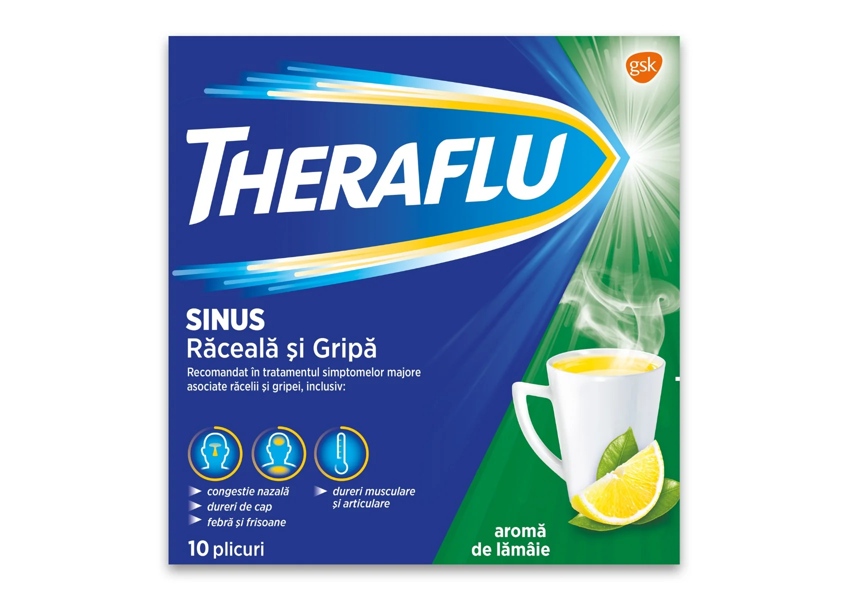 Theraflu Sinus raceala si gripa, 10 plicuri, Haleon