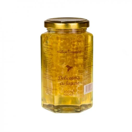 Delicatesa cu fagure Albina Carpatina, 360g, Apicola