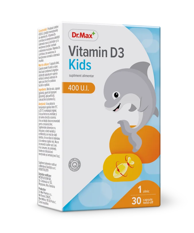 Dr.Max Vitamina D3 pentru copii, 30 capsule twist off