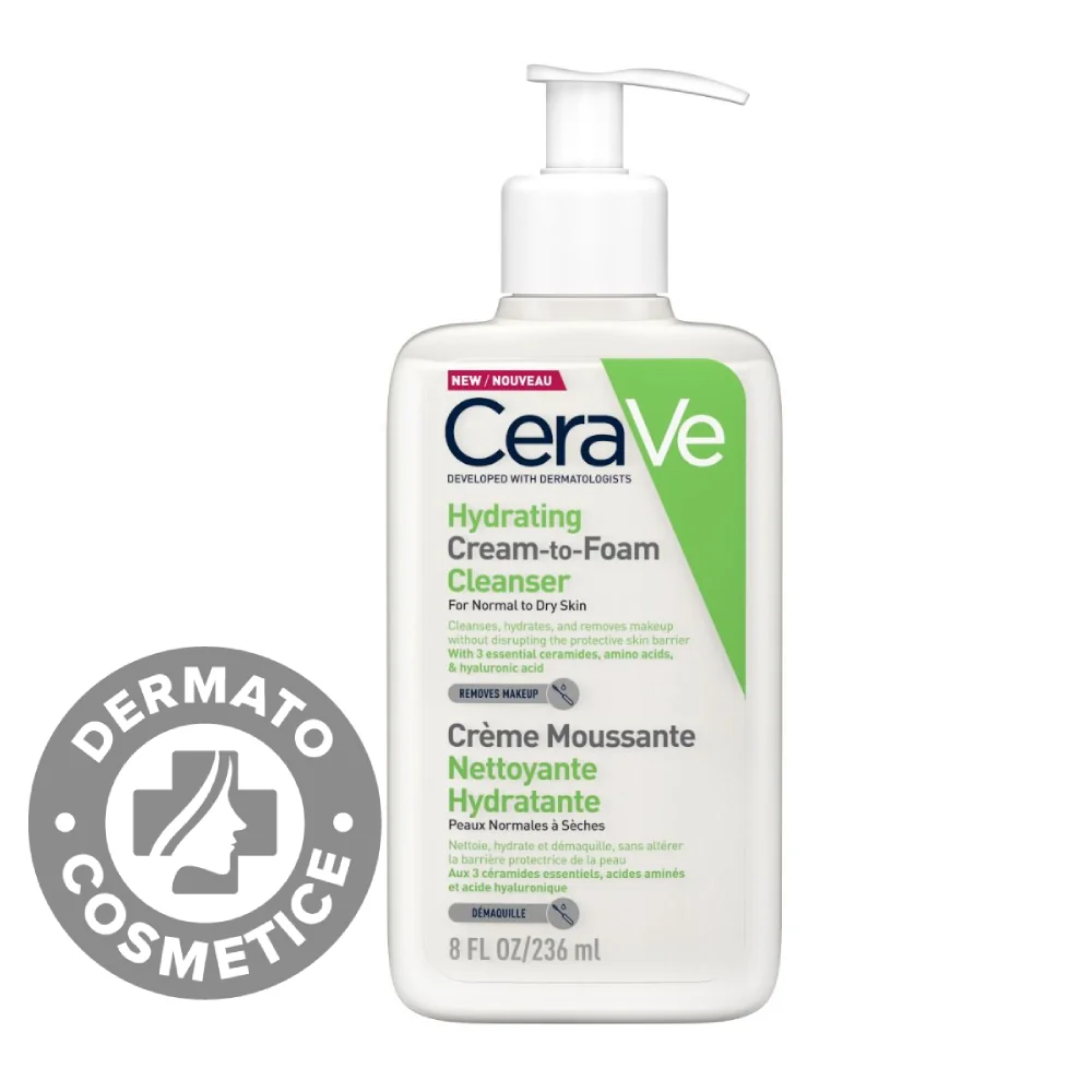 Crema de curatare spumanta si hidratanta pentru ten normal-uscat, 236ml, CeraVe