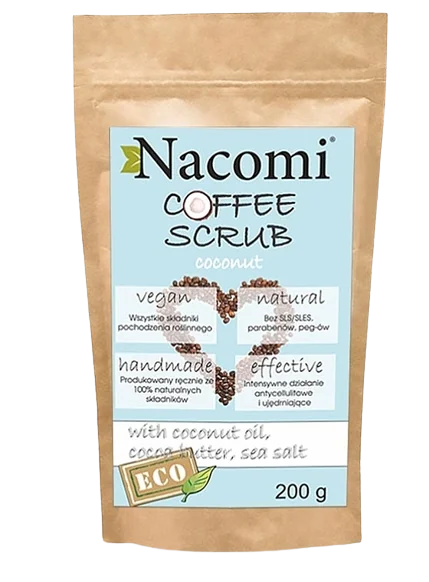 Scrub de corp cu aroma de cafea si cocos, 200g, Nacomi